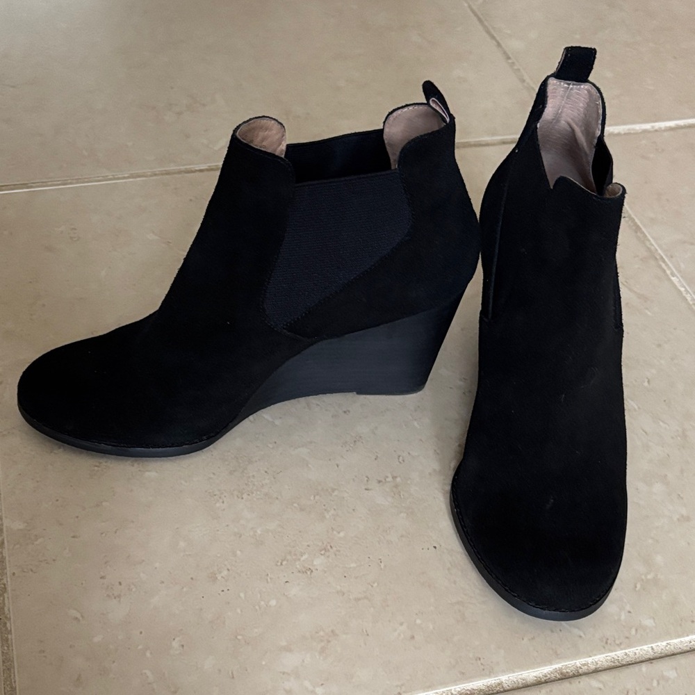 Caslon Black Suede Ankle Booties
